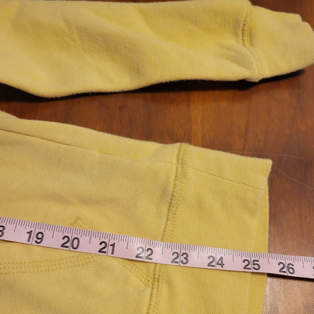 The North Face Yellow Hooded Sweatshirt Medium Cotton Polyester Winter Layer - Picture 7 of 9